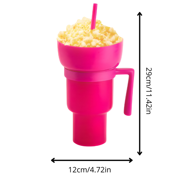 Snack & Drink Cup Dual Compartment 1L Capacity