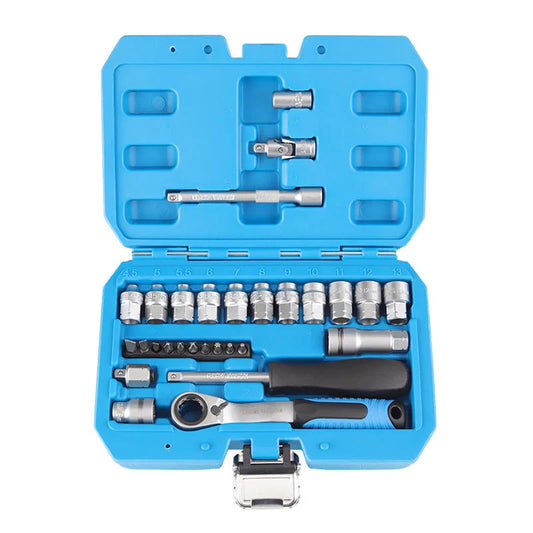 Socket Wrench Set Bidirectional Ratchet Chrome Vanadium Steel
