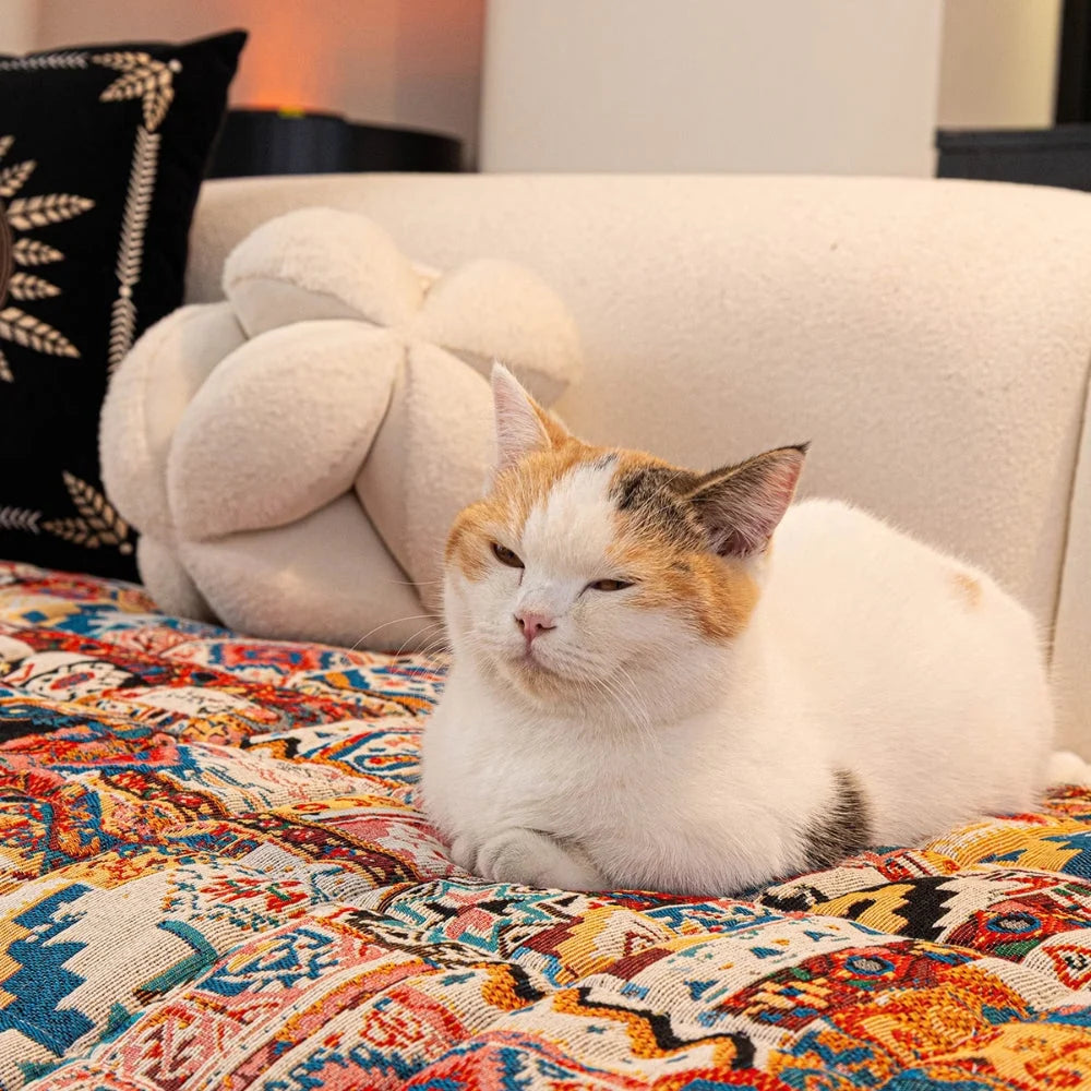 Sofa Cover Boho Embossed Microfiber
