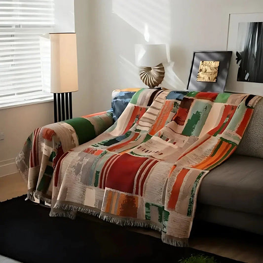 Sofa Cover Boho Geometric Microfiber Non-Slip Backing