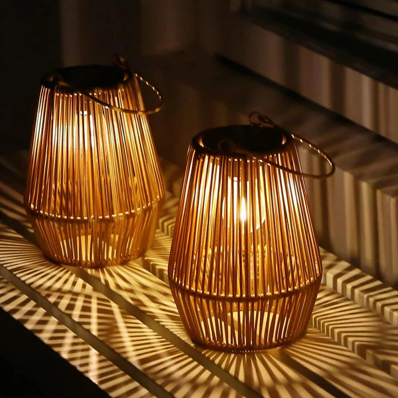 Solar Garden Light Handwoven Warm Glow Waterproof