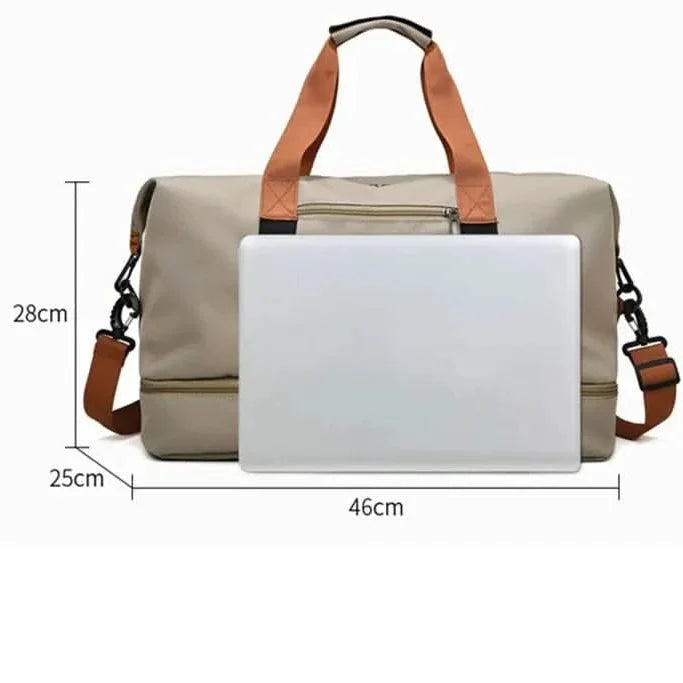 Sports Duffel Bag Waterproof Nylon Shoe Compartment & Wet/Dry Storage