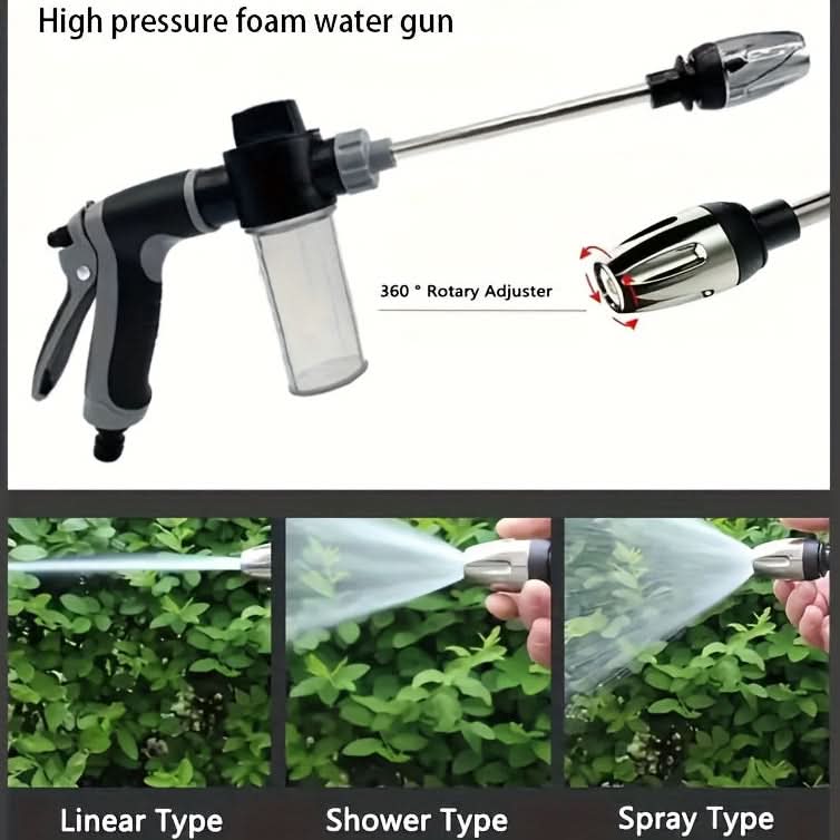 Spray Gun High-Pressure Foam & Multi-Pattern 360° Adjustable