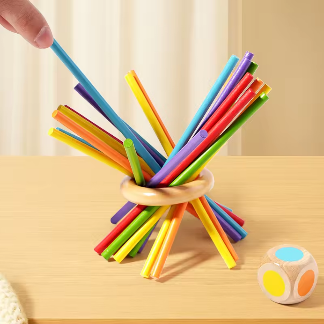 Stacking Tower Game Natural Wood Non-Toxic Paints