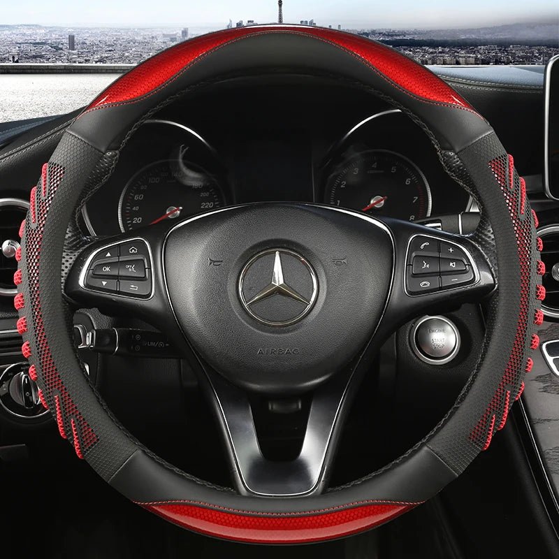 Steering Wheel Cover Honeycomb Grip Non-Slip Synthetic Leather