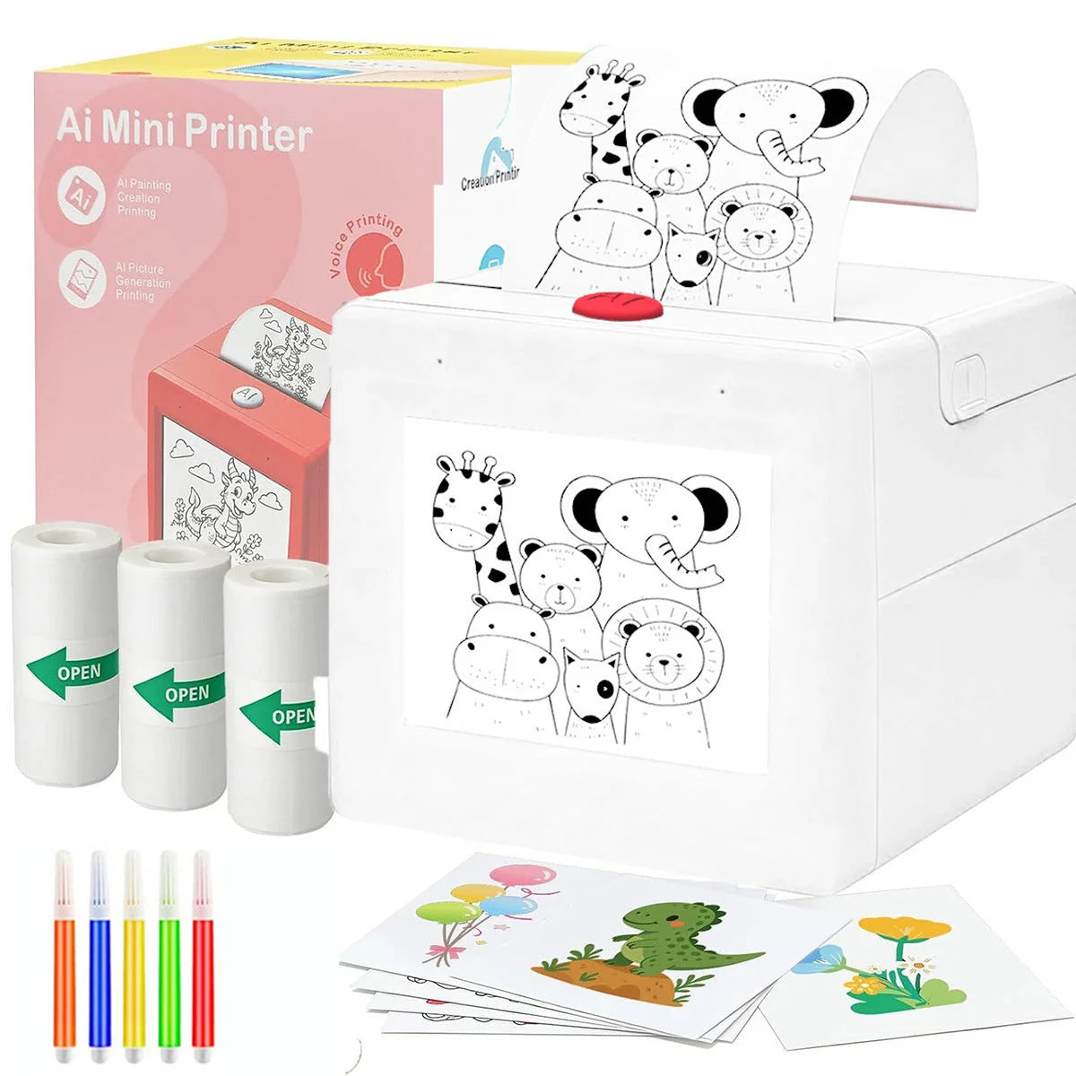 Sticker Printer AI Voice-Activated Inkless Thermal