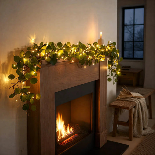 String Lights Olive Branch Warm White Battery & Timer