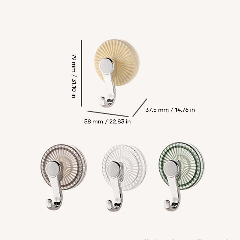 Suction Cup Hooks No-Drill Waterproof Set of 3