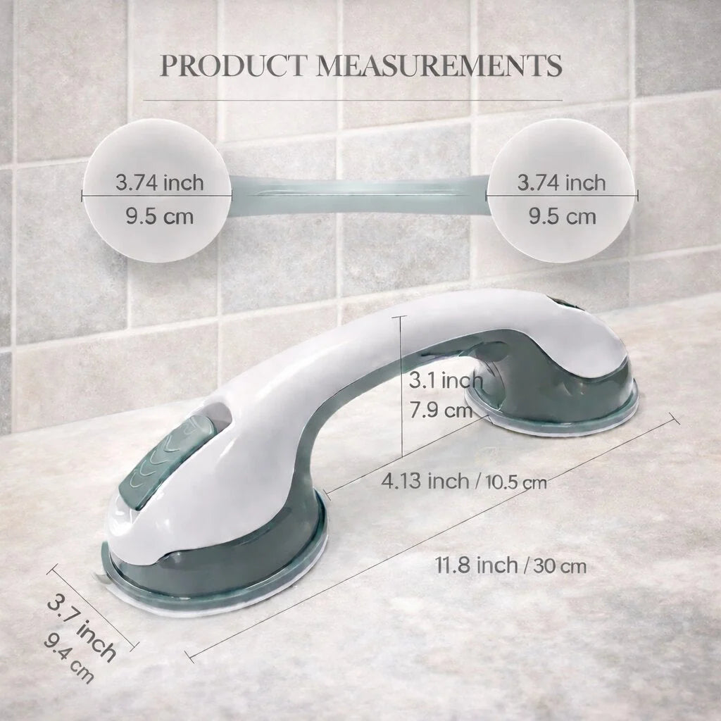 Suction Shower Grab Bar Tool-Free Dual Suction Ergonomic Grip
