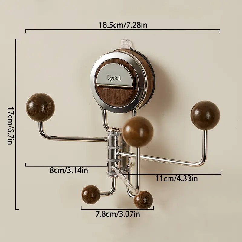 Suction Wall Hook 180° Rotation Holds 11 Lbs No-Drill