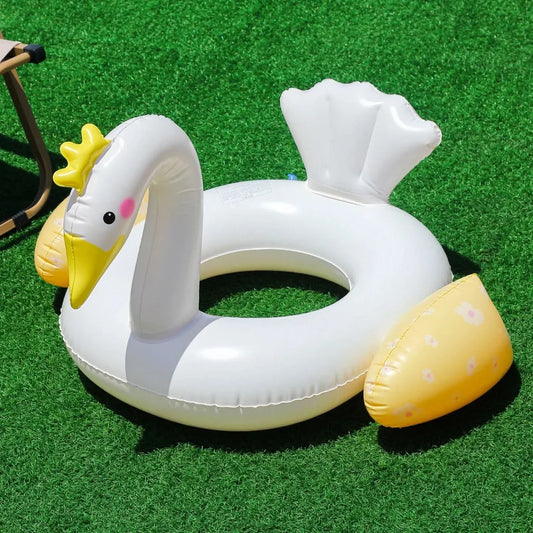 Swim Ring Swan-Shaped Inflatable PVC Lightweight Floats