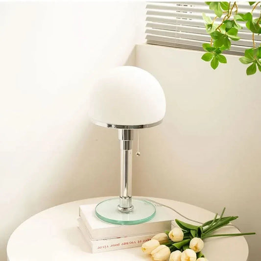 Table Lamp Bauhaus-Inspired Antique Glass Shade