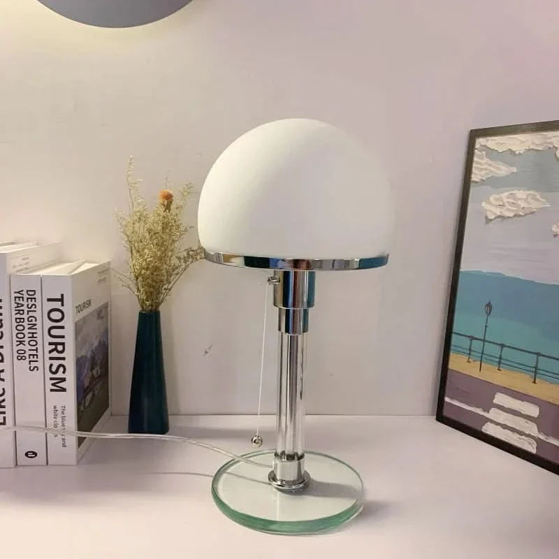 Table Lamp Bauhaus-Inspired Antique Glass Shade