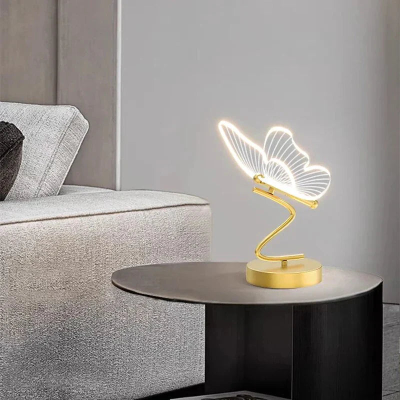 Table Lamp Butterfly Acrylic Wings Integrated Warm LED