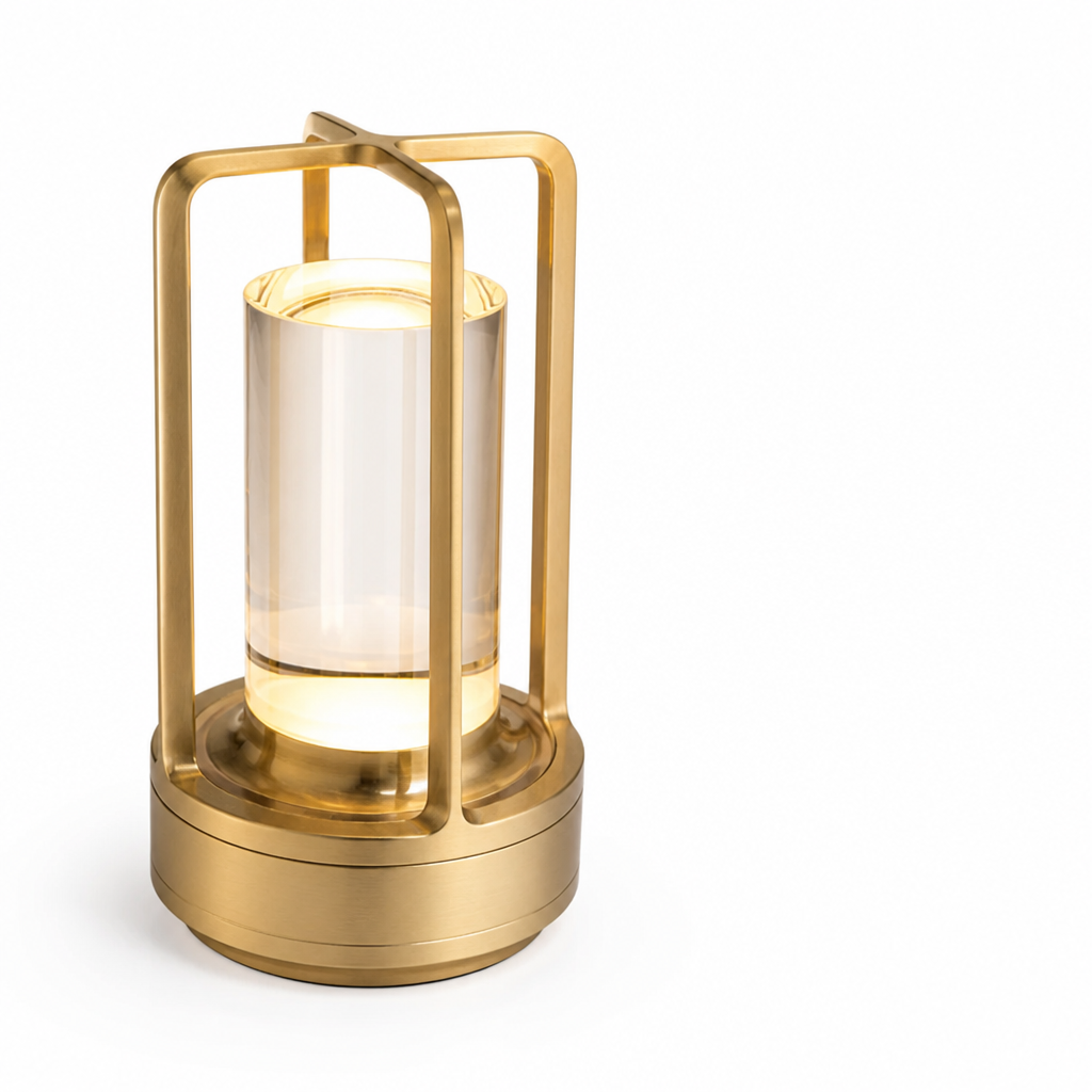 Table Lamp Hand-Cut Crystal Rechargeable Touch Dimmer