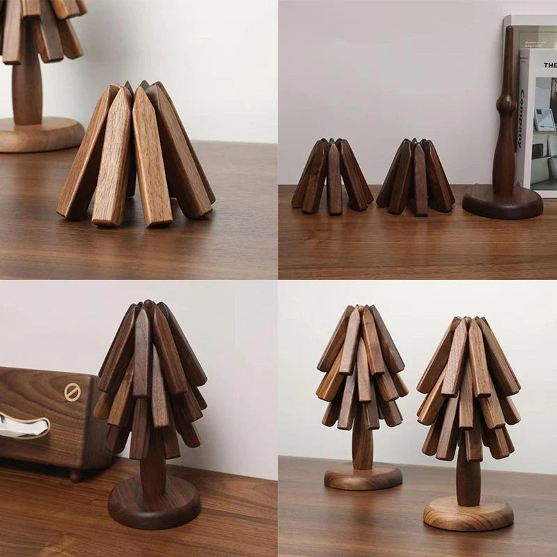 Table Mat Black Walnut Heat-Resistant Stackable