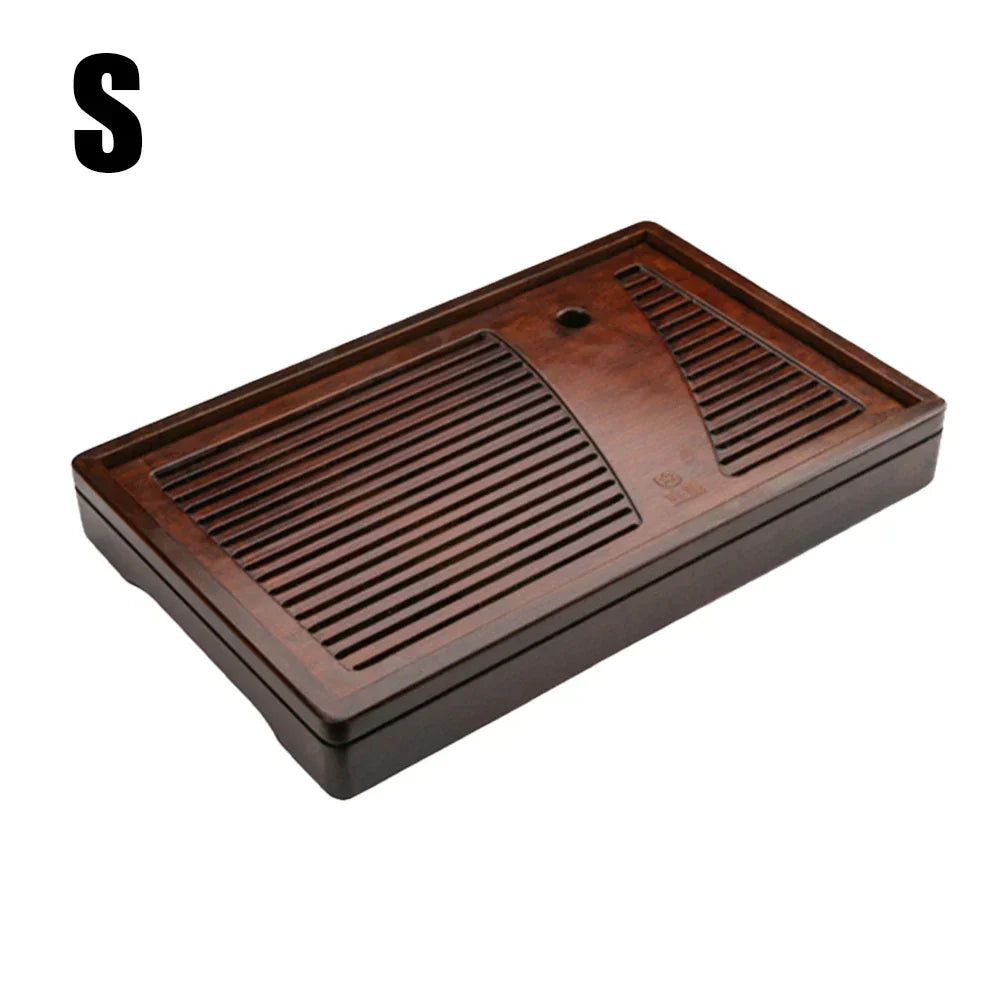 Tea Tray Bamboo Surface Removable Top for Easy Cleaning