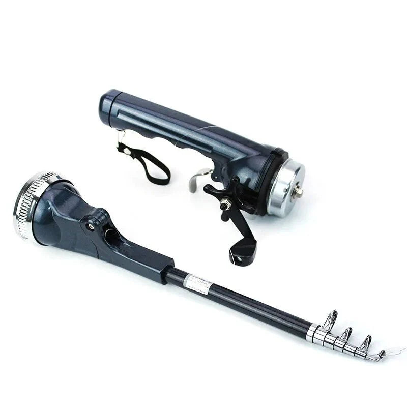 Telescopic Fishing Rod Collapsible Integrated Reel Reinforced Fiberglass