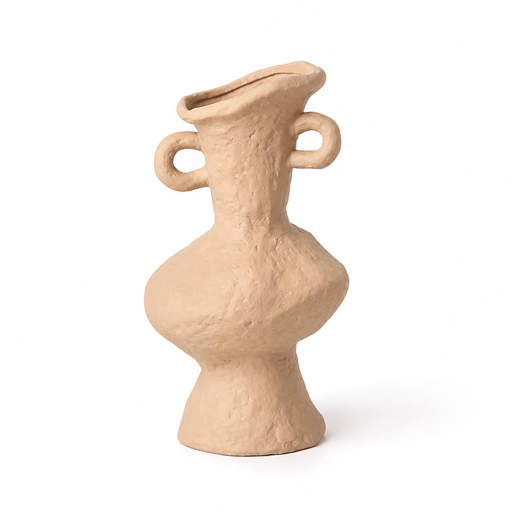 Textured Ceramic Vase (Minimalist Curved Silhouette)
