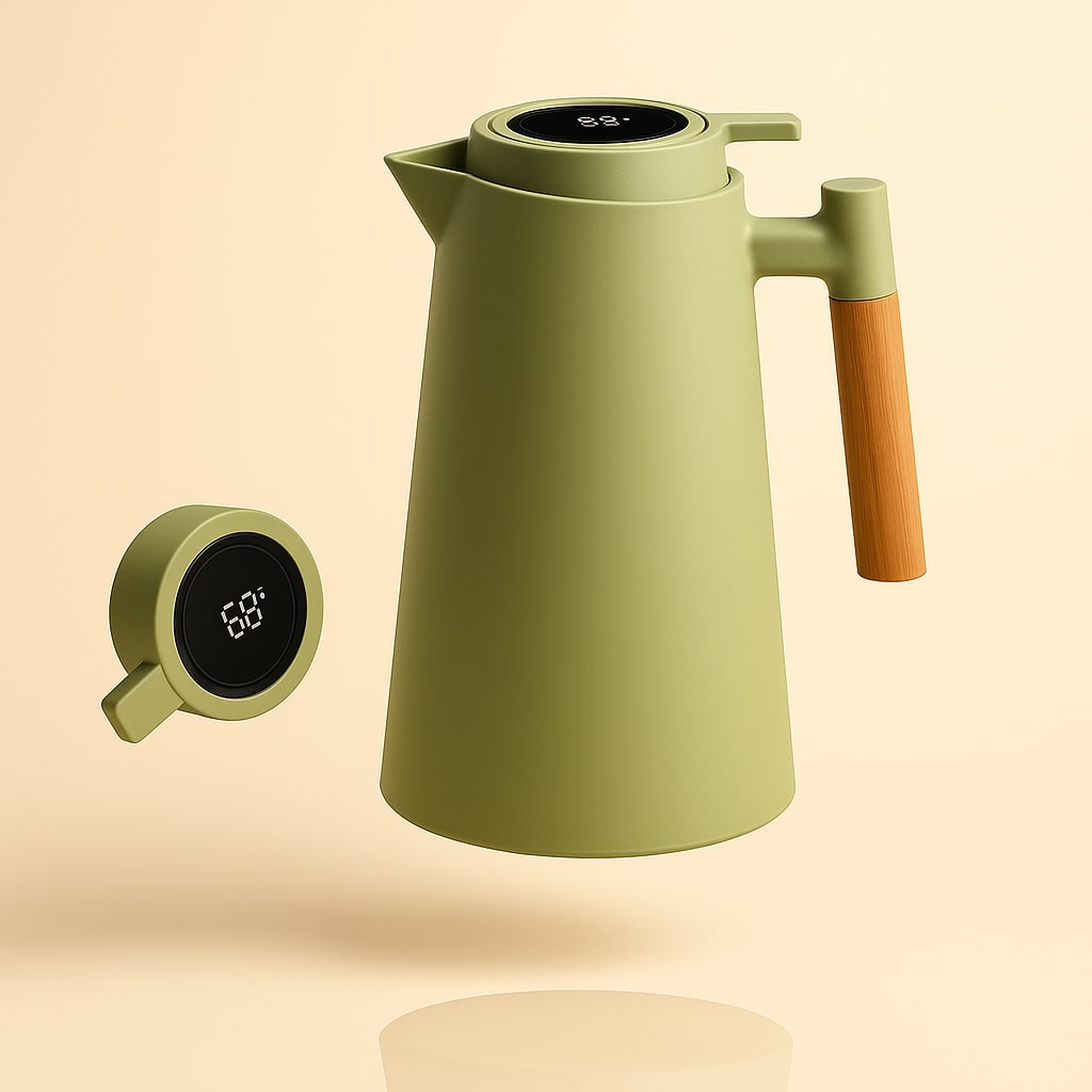 Thermos Flask Vacuum Insulated Touch Temperature Display 1 Liter