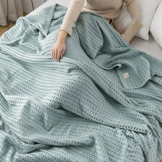 Throw Blanket Lightweight Waffle Weave Machine Washable