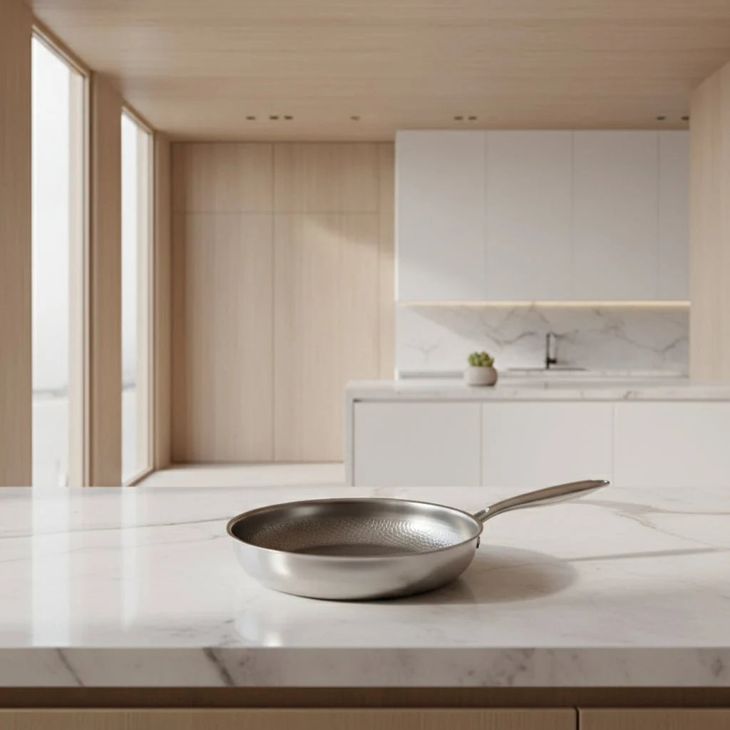 Titanium Hammered Nonstick Frying Pan for Induction Cooktops and Contemporary Kitchens