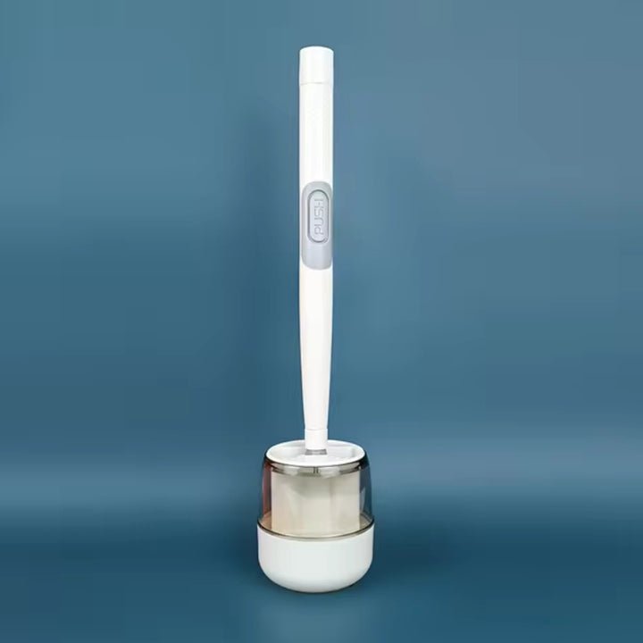 Toilet Brush One-Button Spray Flexible Head Drill-Free Mount