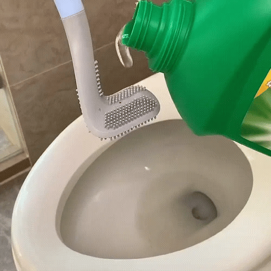 Toilet Brush Triangular Head TPR Bristles Long Handle