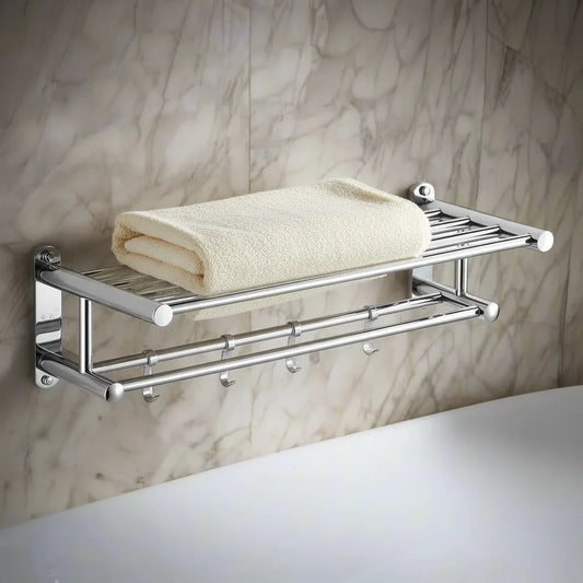 Towel Rack Wall-Mounted Stainless Steel Space-Saving