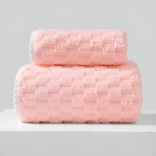Towel Set Fleece Machine-Washable 2-Piece