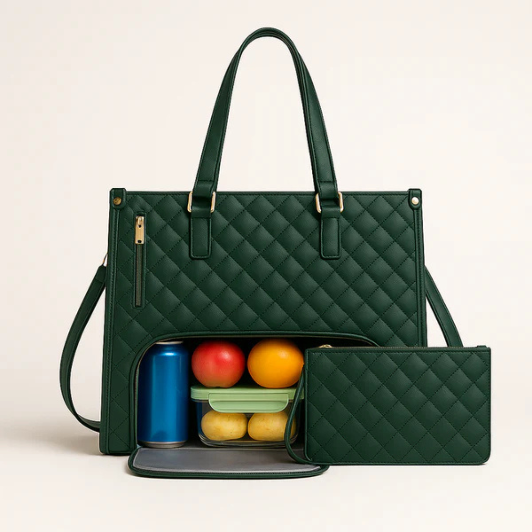 Travel Cosmetic Bag Multi-Compartment Water-Resistant Vegan Leather