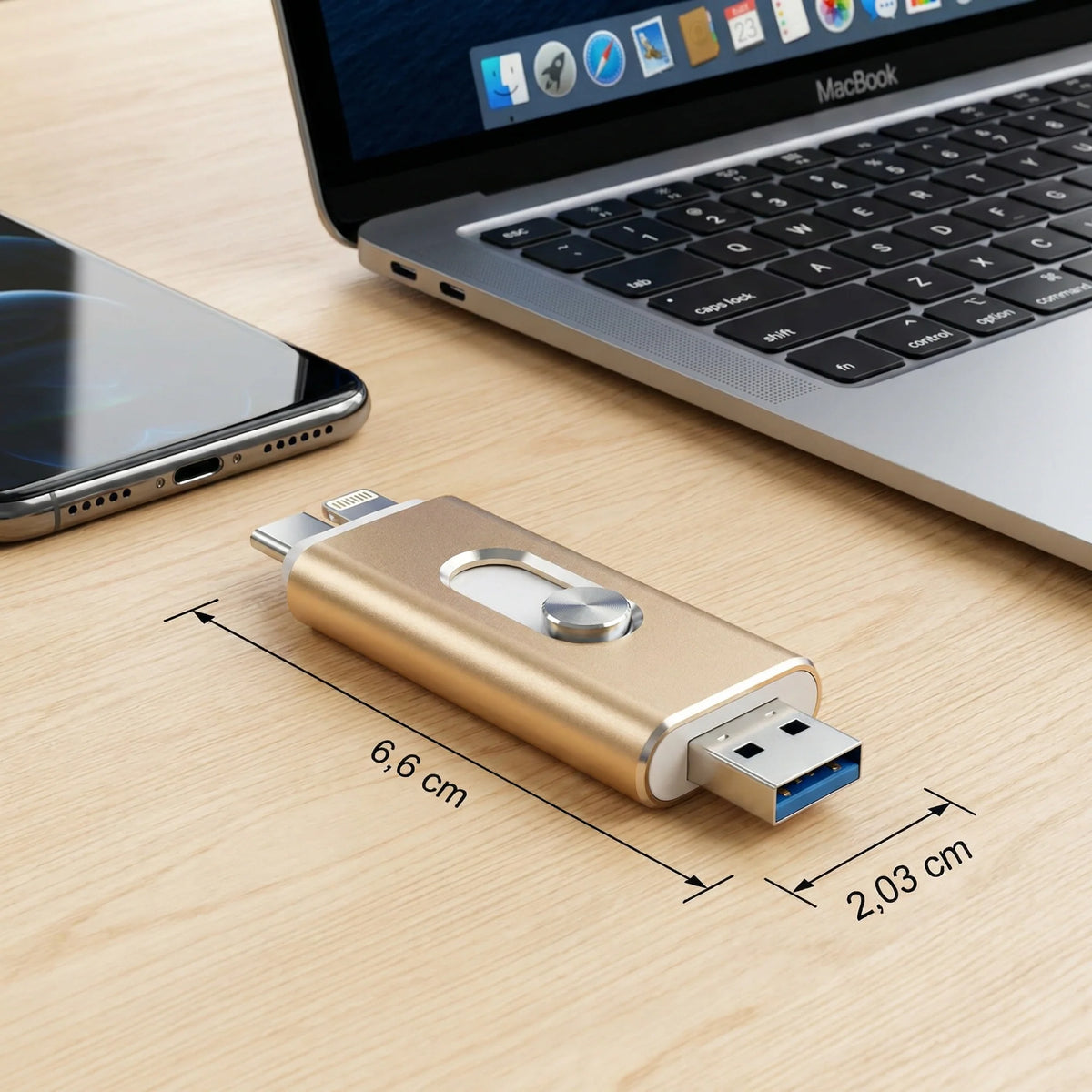 USB Flash Drive 3-in-1 USB 3.0 Type-C OTG Adapter