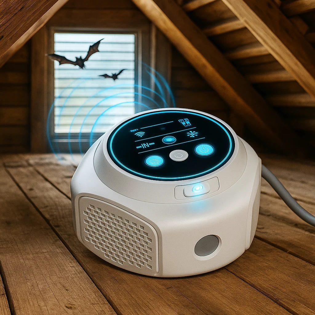 Ultrasonic Bat Deterrent Device - 360° Protection for Attics, Garages, Roofs