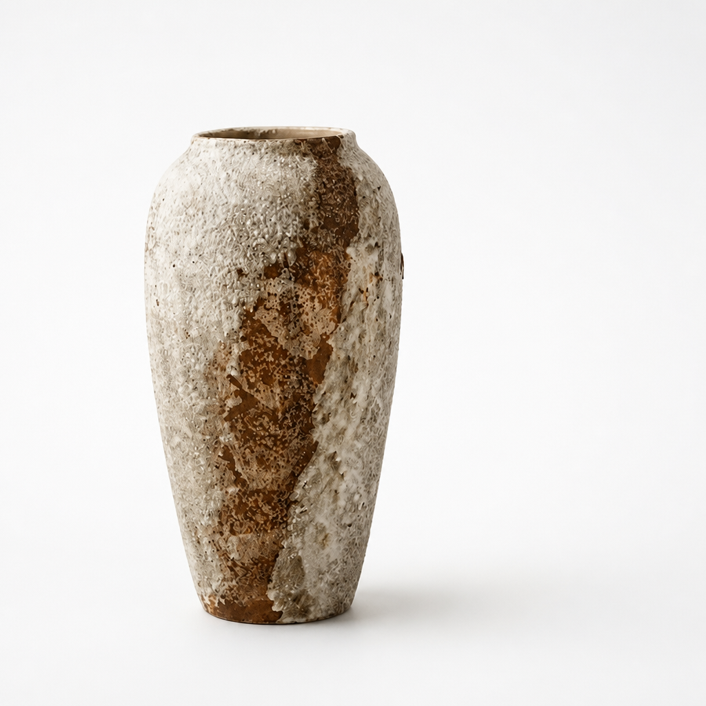 Vase Minimalist Stone-Stained Ceramic Neutral Tones