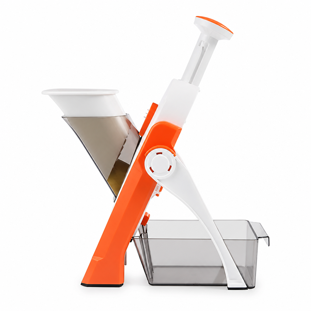 Vegetable Slicer Hand-Press & Integrated Container