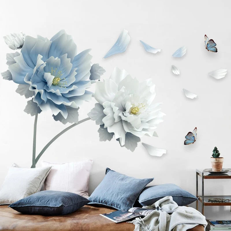 Wall Decal Peony Floral Peel-And-Stick Removable