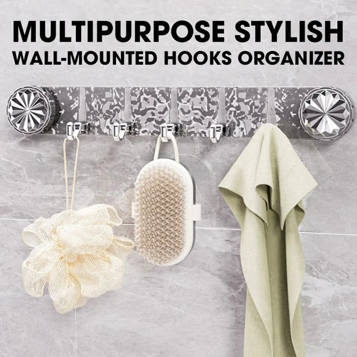 Wall Hook Rail Self-Adhesive Twist-Press Foldable Crystal Ends