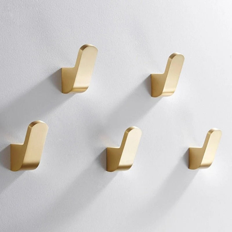 Wall Hooks Brass Gold Finish Space-Saving Design
