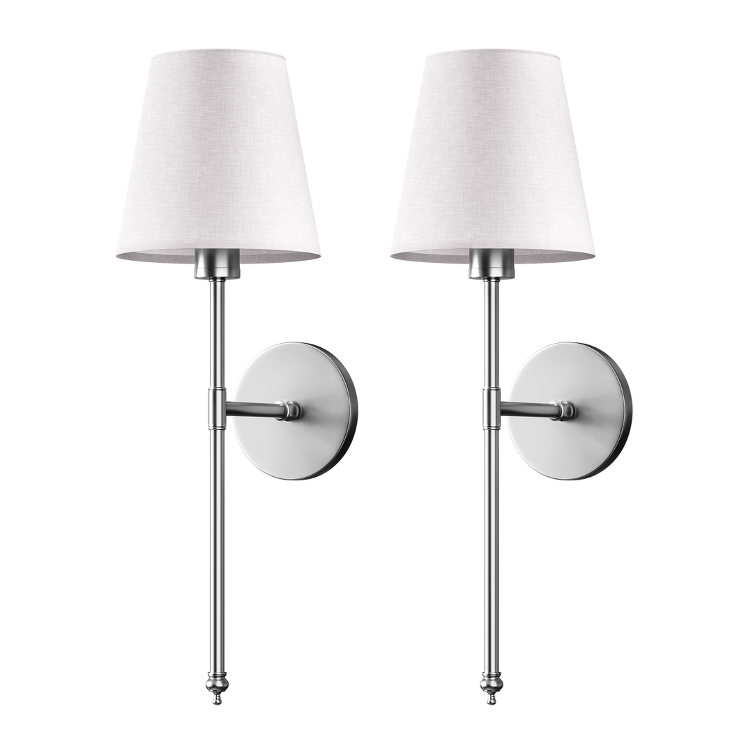 Wall Lamp Battery Powered Remote Dimmable Fabric Shade