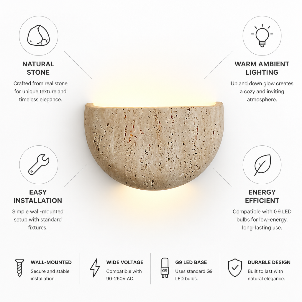 Wall Lamp Stone Up & Down Warm Ambient LED