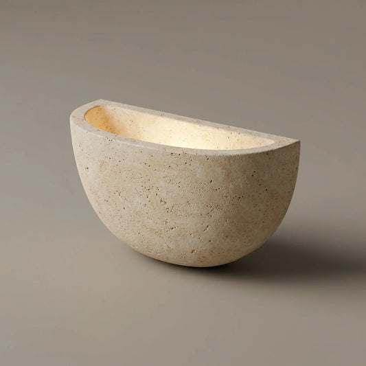 Wall Lamp Upward Indirect Lighting Travertine Stone G9 LED