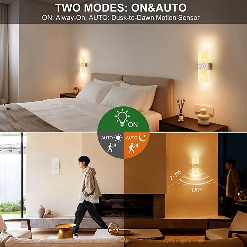Wall Light Motion Sensor LED Rechargeable Cordless Design