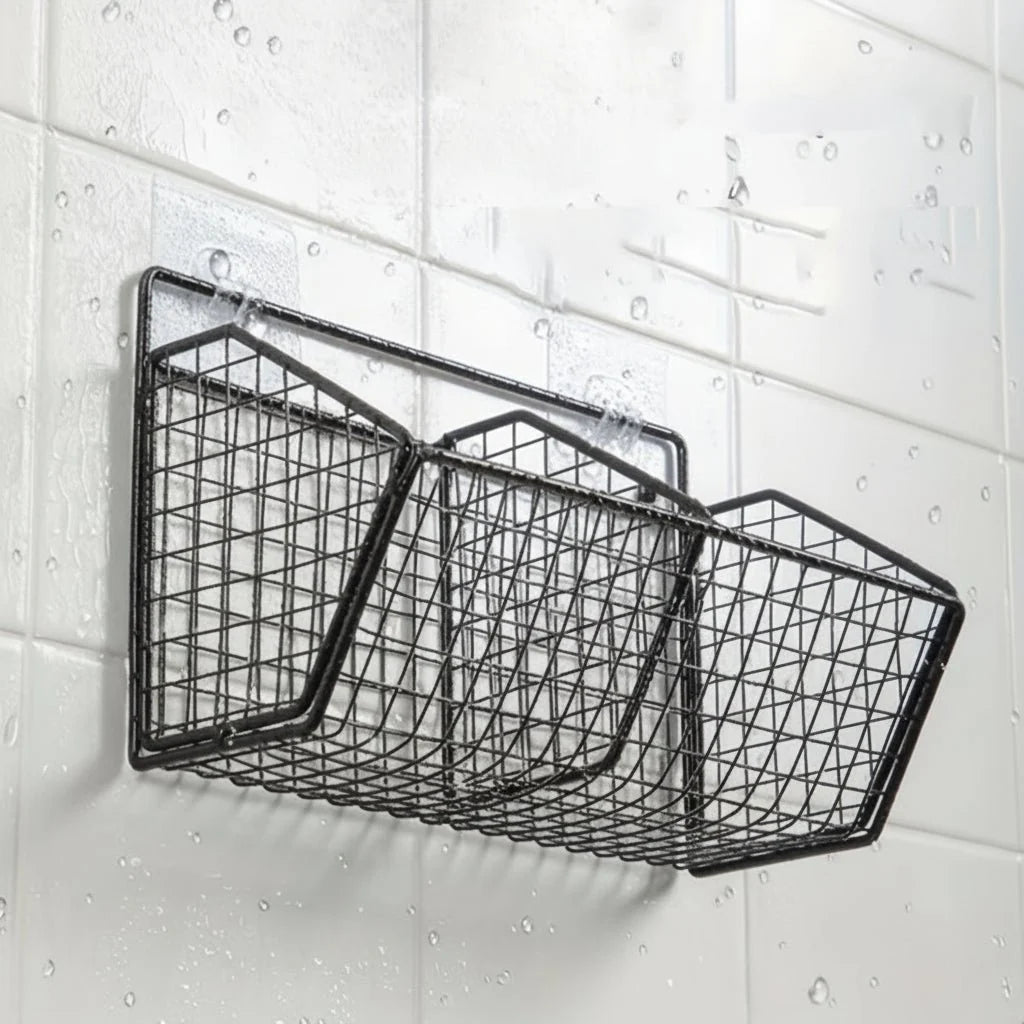 Wall-Mounted Wire Basket Stainless Steel Space-Saving