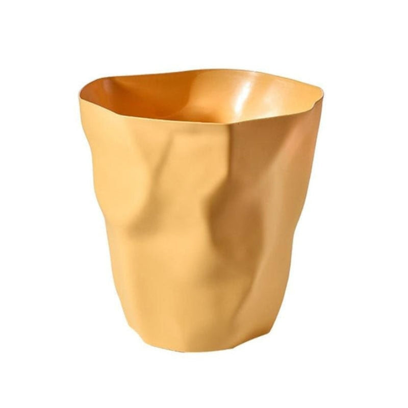 Wastebasket Sculptural Crumpled Paper Open Top