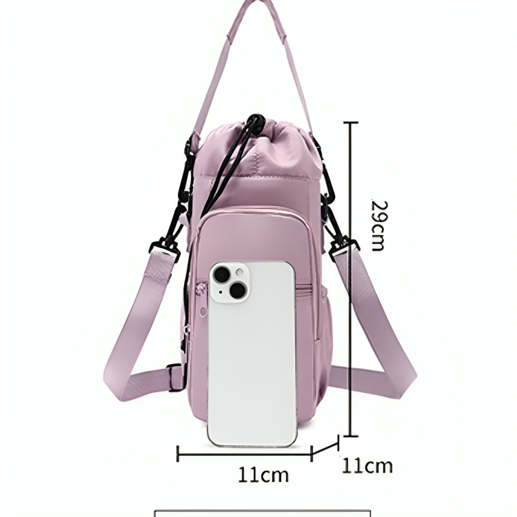Water Bottle Crossbody Bag Water-Repellent Nylon Adjustable Strap