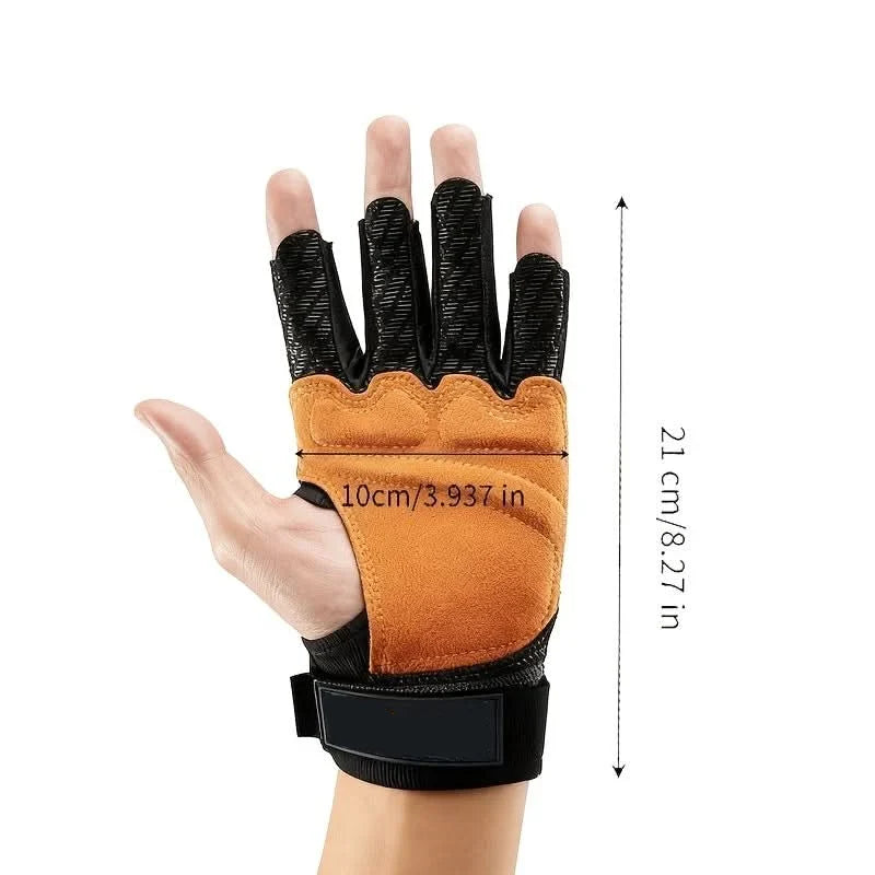 Weightlifting Gloves Non-Slip Palm Adjustable Wrist Support Half-Finger Design