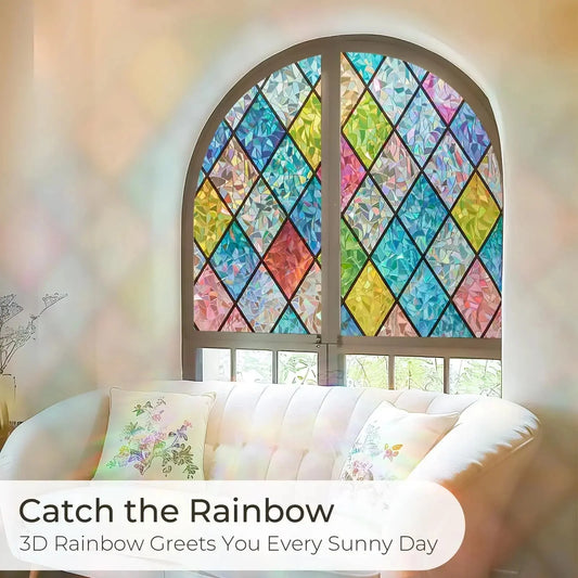 Window Privacy Film Rainbow Static Cling Removable