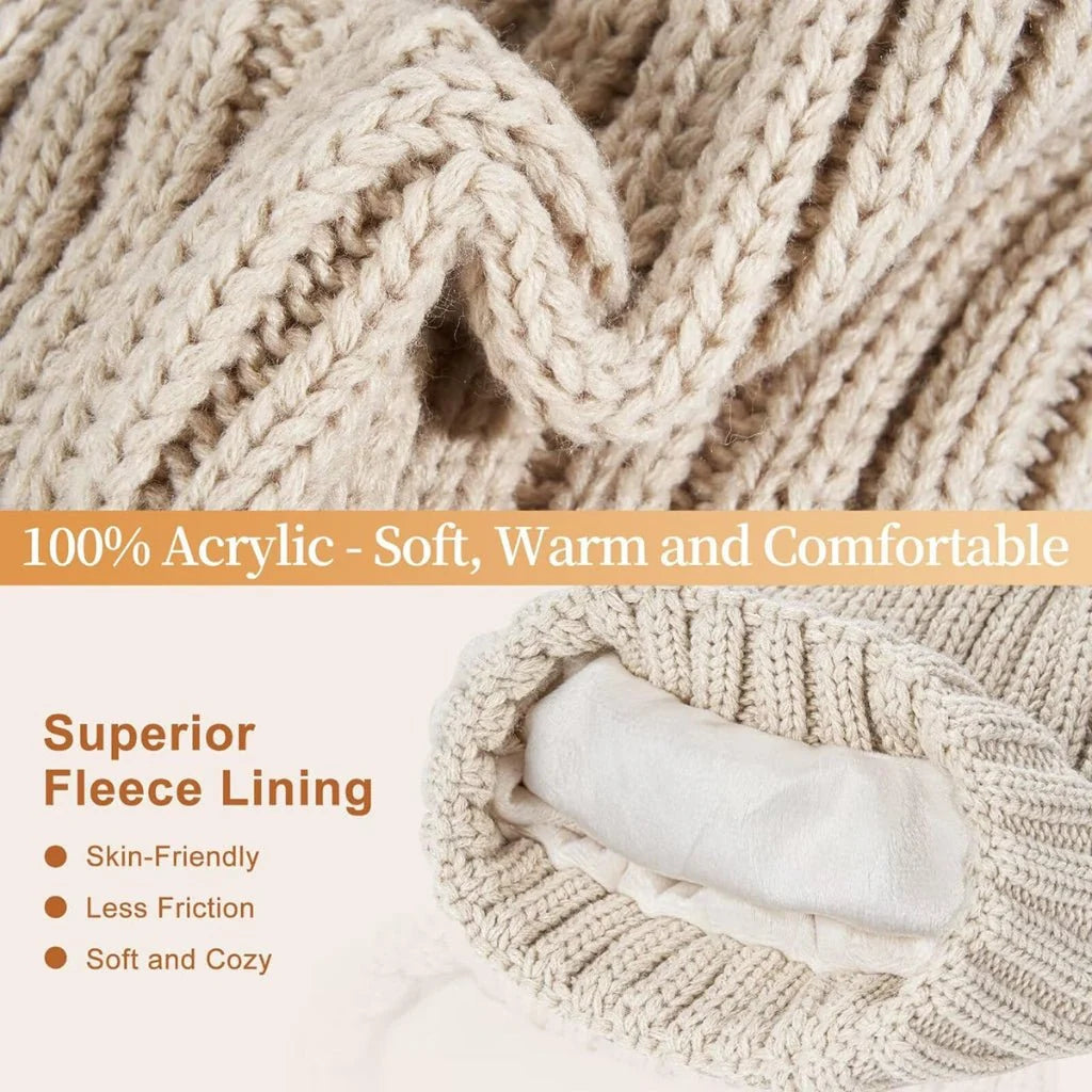 Winter Accessories Set of 3 Soft Knit Touchscreen Gloves