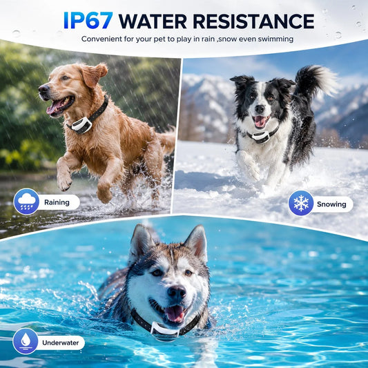 Wireless Dog Fence System Adjustable Radius Waterproof Collar