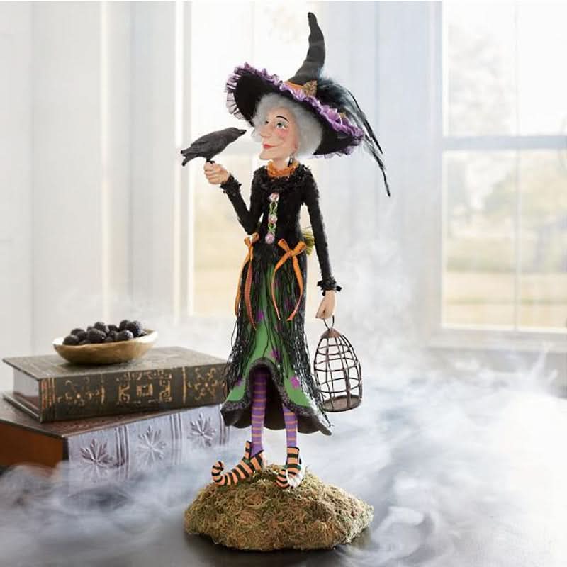 Witch Figurine Handcrafted Resin Halloween Décor